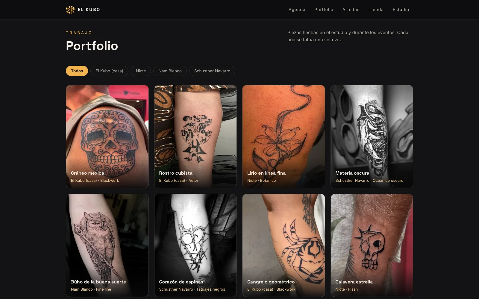 Portfolio — pièces uniques